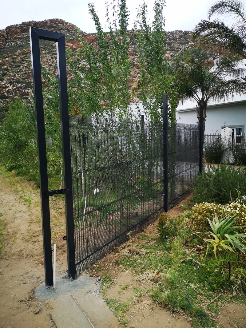 Clearview mesh fence and pedestrian gate frame at winelands estate near Cape Town Western Cape