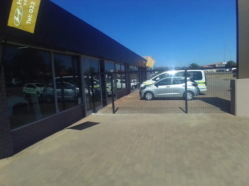 Clearview mesh perimeter fence around Hyundai showroom forecourt in Cape Town