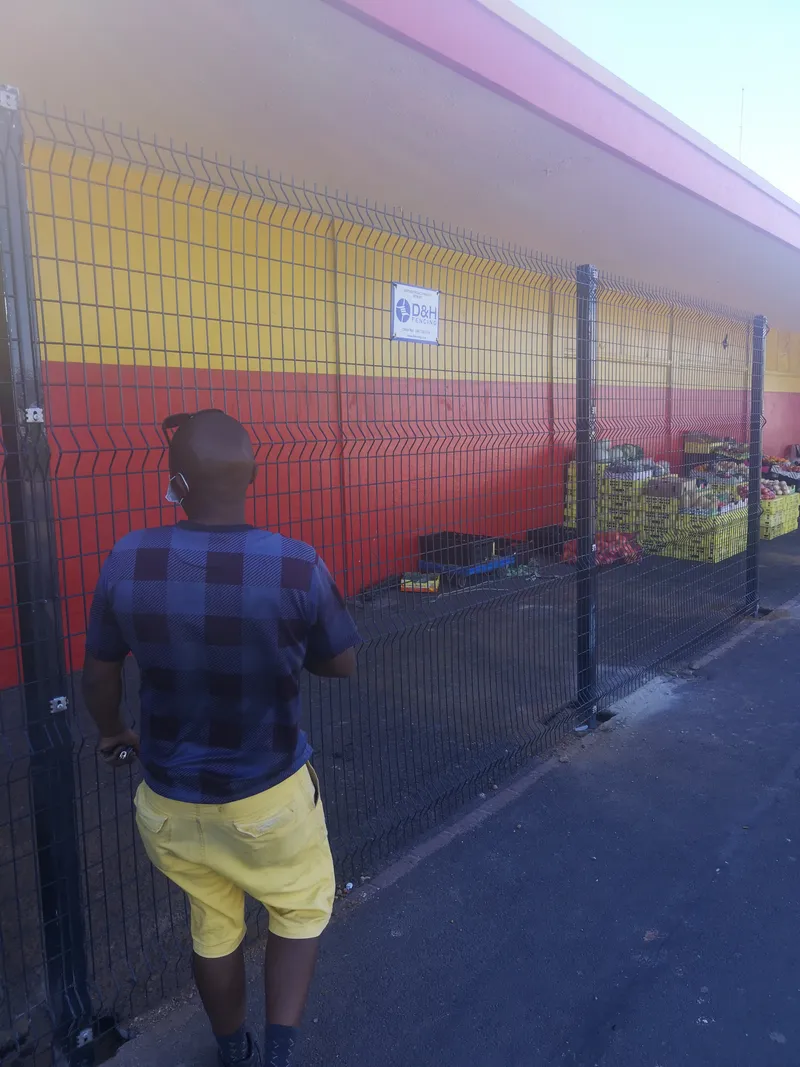 D&H Fencing Clearview mesh installation at commercial storefront in Cape Town Western Cape