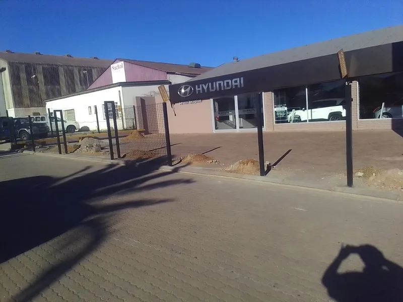 Fence post installation at Hyundai dealership perimeter in Cape Town