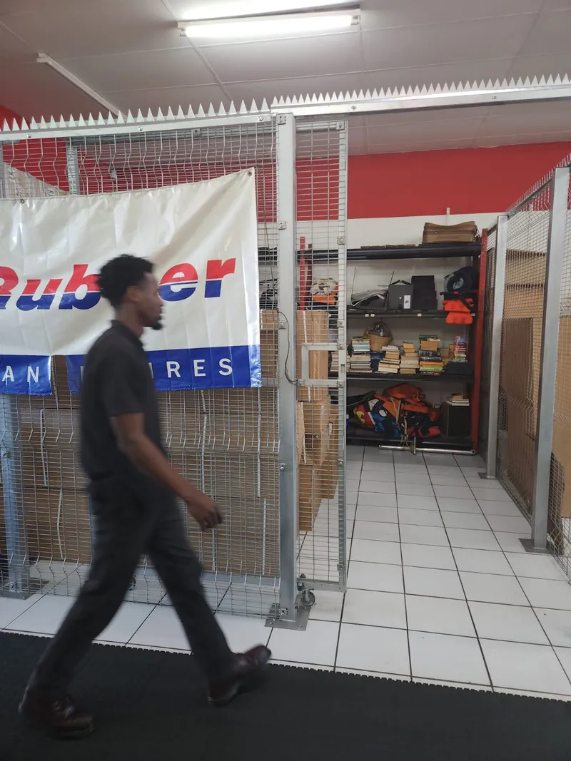 Galvanised welded mesh storeroom security cage installed in Cape Town commercial retail premises