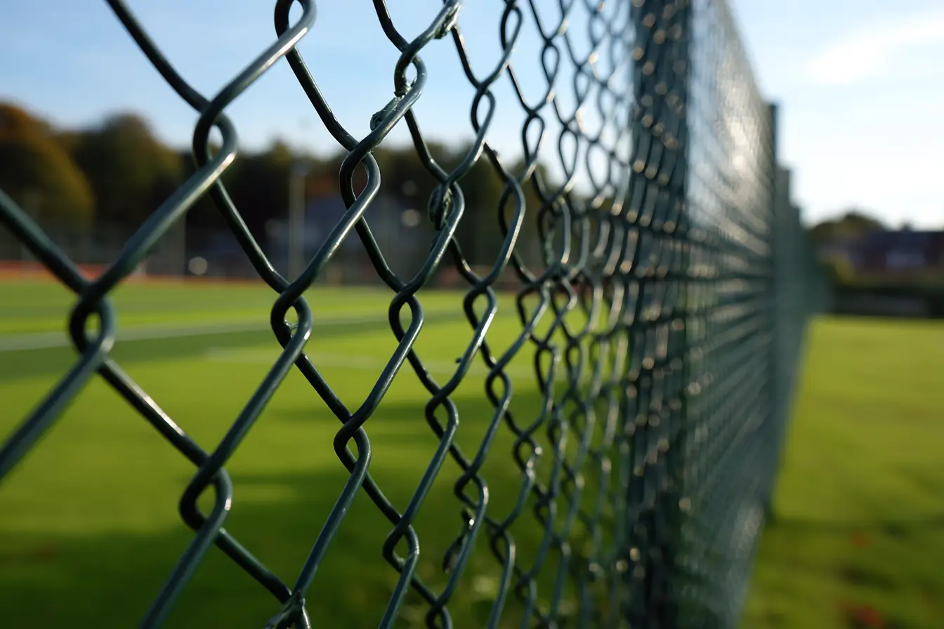 Chain link fencing on residential property showing budget security option